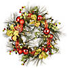 National Tree Company 30" Ornament Wreath with Battery Operated LED Lights Image 1