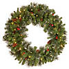 National Tree Company 30" Pre-Lit Artificial Christmas Wreath, Crestwood Spruce with Twinkly LED Lights, Plug in Image 1