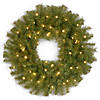 National Tree Company 30" Pre-Lit Artificial Christmas Wreath, Norwood Fir with Twinkly LED Lights, Plug in Image 1