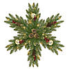 National Tree Company 32 in. Glittery Gold Dunhill Fir Snowflake with Battery Operated LED Lights Image 1