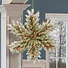 National Tree Company 32 in. Snowy Dunhill Fir Double-Sided Snowflake with Battery Operated LED Lights Image 1