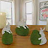 National tree company 3pc white bunny on green moss egg Image 1