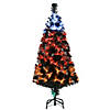 National Tree Company 4 ft. Black Fiber Optic Tree with Candy Corn Color Lights Image 1