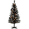 National Tree Company 4 ft. Black Tinsel Tree with Clear Lights Image 1