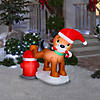 National Tree Company 4 ft. Inflatable Puppy Dog and Fire Hydrant Image 1
