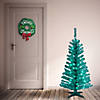 National Tree Company 4 ft. Turquoise Tinsel Tree with Clear Lights Image 1