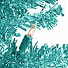 National Tree Company 4 ft. Turquoise Tinsel Tree with Clear Lights Image 2