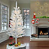 National Tree Company 4 ft. White Iridescent Tinsel Tree with Clear Lights Image 1