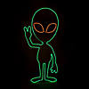 National Tree Company 40 in. Halloween Neon Style Alien Decoration Image 1