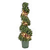 National Tree Company 44" Pre-Lit Artificial Boxwood Spiral Topiary Image 1