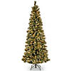 National Tree Company 6.5 ft. Glittery Bristle&#174; Pine Slim Tree with Warm White LED Lights Image 1