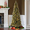 National Tree Company 6.5 ft. Glittery Bristle&#174; Pine Slim Tree with Warm White LED Lights Image 1