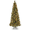 National Tree Company 6.5 ft. Glittery Bristle&#174; Slim Pine Tree with Clear Lights Image 1