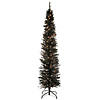 National Tree Company 6 ft. Black Tinsel Tree with Clear Lights Image 1