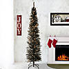 National Tree Company 6 ft. Black Tinsel Tree with Clear Lights Image 1
