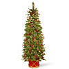 National Tree Company 6 ft. Colonial Slim Half Tree with Clear Lights Image 1
