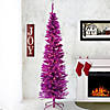 National Tree Company 6 ft. Pink Tinsel Tree with Clear Lights Image 1