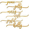 National Tree Company 6-Piece Christmas Place Setting Message D&#233;cor, Curly Script Writing In Gold, 10 in Image 1