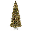 National Tree Company 7.5 ft. Glittery Bristle Pine Slim Tree with Dual Color&#174; LED Lights Image 1