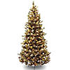 National Tree Company 7.5 ft. Glittery Pine Slim Tree with Clear Lights Image 1