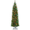 National Tree Company 7.5 ft. Kingswood&#174; Fir Pencil Tree with Multicolor Lights Image 1
