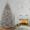 National Tree Company 7.5 ft. Pre-Lit Christmas Matte Silver Metallic Tree Image 1