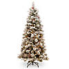 National Tree Company 7.5 ft. Snowy Bedford Slim Pine Tree with Clear Lights Image 1
