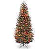 National Tree Company 7 ft. Natural Fraser Slim Fir Tree with Multicolor Lights Image 1