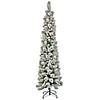 National Tree Company 7 ft. Pre-Lit Snowy Methow Pencil Slim Tree with LED Lights Image 1