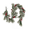 National Tree Company 8 ft. Snowy Pine Berry Plastic Garland Image 1