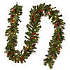 National Tree Company 9 ft. Crestwood Spruce Garland with Battery Operated Warm White LED Lights Image 1