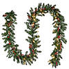 National Tree Company 9 ft. Glittery Mountain Spruce Garland with Clear Lights Image 1