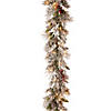 National Tree Company 9 ft. Snowy Bedford Pine Garland with Battery Operated LED Lights Image 1