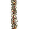 National Tree Company 9 ft. Snowy Bristle Berry Garland with Clear Lights Image 1