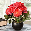 National Tree Company 9" Potted Rose in Ceramic Pot Image 1