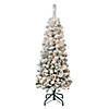National Tree Company First Traditions 4.5 ft. Acacia Pencil Slim Flocked Tree with Clear Lights Image 1