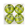 National Tree Company First Traditions&#8482; 4 Piece Shatterproof Swirling Lime Green Ornaments Image 1