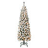 National Tree Company First Traditions 6 ft. Acacia Pencil Slim Flocked Tree with Clear Lights Image 1