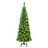 National Tree Company First Traditions&#8482; 6 ft. Rowan Pencil Slim Tree with Multicolor Lights Image 1