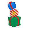 National Tree Company First Traditions&#8482; 6' Green Inflatable Blow Up Giftbox Combination with 3 Warm White LED Lights Image 1