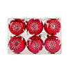 National Tree Company First Traditions 6 Piece Shatterproof Snowflake Red Ornaments Image 1