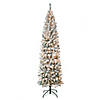 National Tree Company First Traditions&#8482; 7.5 ft. Acacia Pencil Slim Flocked Tree with Clear Lights Image 1