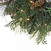National Tree Company, First Traditions Collection, 24" Pre-Lit Artificial North Conway Wreath with Glittery Cones and Eucalyptus, 50 Warm White LED Lights- Battery Operated with Timer Image 2