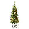National Tree Company, First Traditions&#8482; Collection, 4.5 ft. Pre-lit Artificial Linden Spruce Wrapped Tree, 150 Warm White LED Lights- UL Image 1
