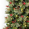 National Tree Company, First Traditions&#8482; Collection, 6 ft. Pre-lit Artificial Feel Real&#174; Virginia Pine Slim Mixed Hinged Tree with Red Berries and Pinecones, with 200 Warm White LED Lights- UL Image 2