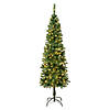 National Tree Company, First Traditions&#8482; Collection, 6 ft. Pre-lit Artificial Linden Spruce Slim Wrapped Tree, 250 Warm White LED Lights- UL Image 1