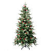 National Tree Company, First Traditions&#8482; Collection, 6ft Artificial Feel Real&#8482; Virginia Pine Mixed Hinged Tree with Berries and Pinecones Image 1