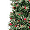 National Tree Company, First Traditions&#8482; Collection, 7.5 ft. Artificial Feel Real&#8482; Virginia Pine Slim Mixed Hinged Tree with Berries and Pinecones Image 2