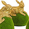 National tree company gold bunny with green moss egg, set of 3 Image 2