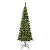 National Tree Company Linden Spruce Slim Wrapped Tree with 300 Warm White LED Lights, 7.5 ft. Image 1